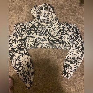 Crop Graffiti Hoodie